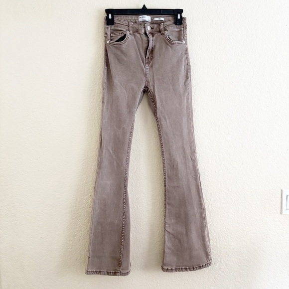 Bershka Women's Flare & Wide Leg Jeans - Brown - Picture 1 of 9